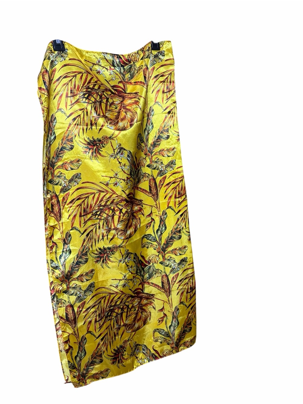 Yellow Tropical-Print Scarf- Anne International Inc
